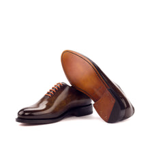 Load image into Gallery viewer, Plain Cognac Patina Leather Wholecut Shoes - Whole Cut