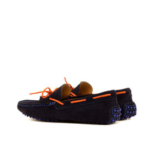 Load image into Gallery viewer, SHIRE DRIVER NAVY SUEDE, ORANGE SUEDE - Driving Loafers