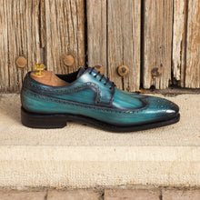 Load image into Gallery viewer, Turquoise Patina Longwing Blucher Shoes - Longwing Blucher