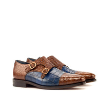 Load image into Gallery viewer, Two-Tone Alligator Double Monk Shoes - Double Monk