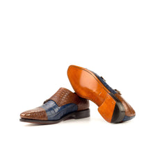 Load image into Gallery viewer, Two-Tone Alligator Double Monk Shoes - Double Monk
