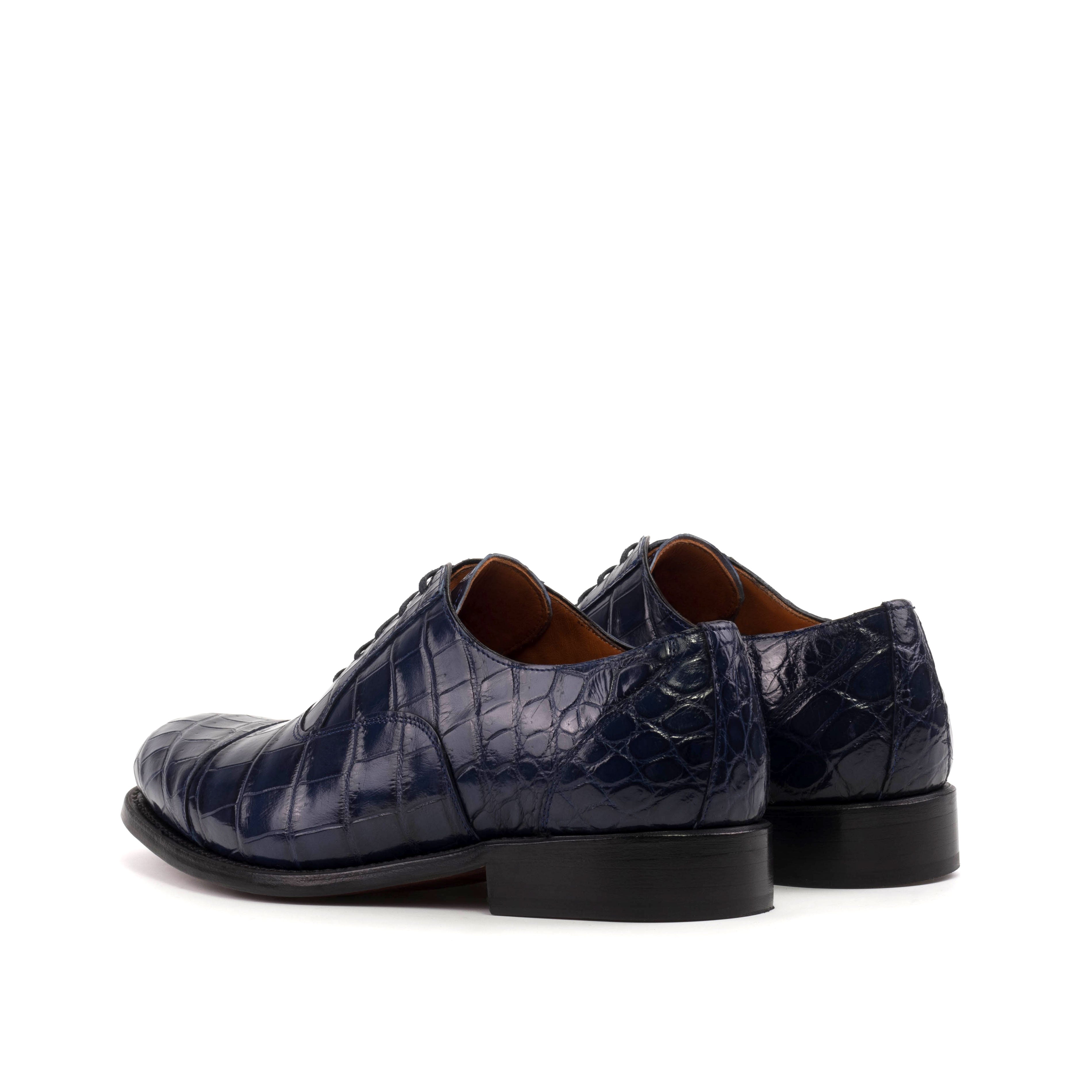 Navy Alligator Oxford Shoes