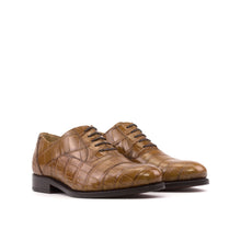Load image into Gallery viewer, Camel Alligator Oxford Shoes
