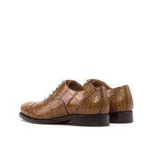 Load image into Gallery viewer, Camel Alligator Oxford Shoes
