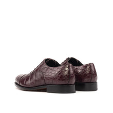 Load image into Gallery viewer, Burgundy Alligator Oxford Shoes
