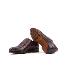 Load image into Gallery viewer, Burgundy Alligator Oxford Shoes
