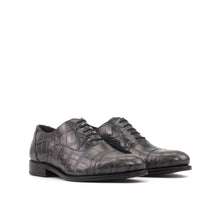 Load image into Gallery viewer, Grey Alligator Oxford Shoes
