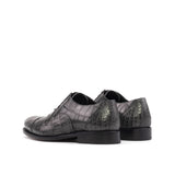 Grey Alligator Oxford Shoes