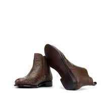 Load image into Gallery viewer, Dark Brown Ostrich Chelsea Boots
