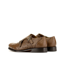 Load image into Gallery viewer, Brown Ostrich Double Monk Shoes
