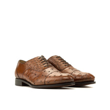 Load image into Gallery viewer, Brown Ostrich Oxford Shoes
