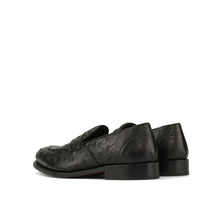 Load image into Gallery viewer, Black Ostrich Penny Loafer
