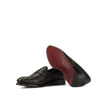 Load image into Gallery viewer, Black Ostrich Penny Loafer
