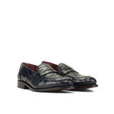 Navy Alligator Penny Loafer
