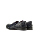 Navy Alligator Penny Loafer