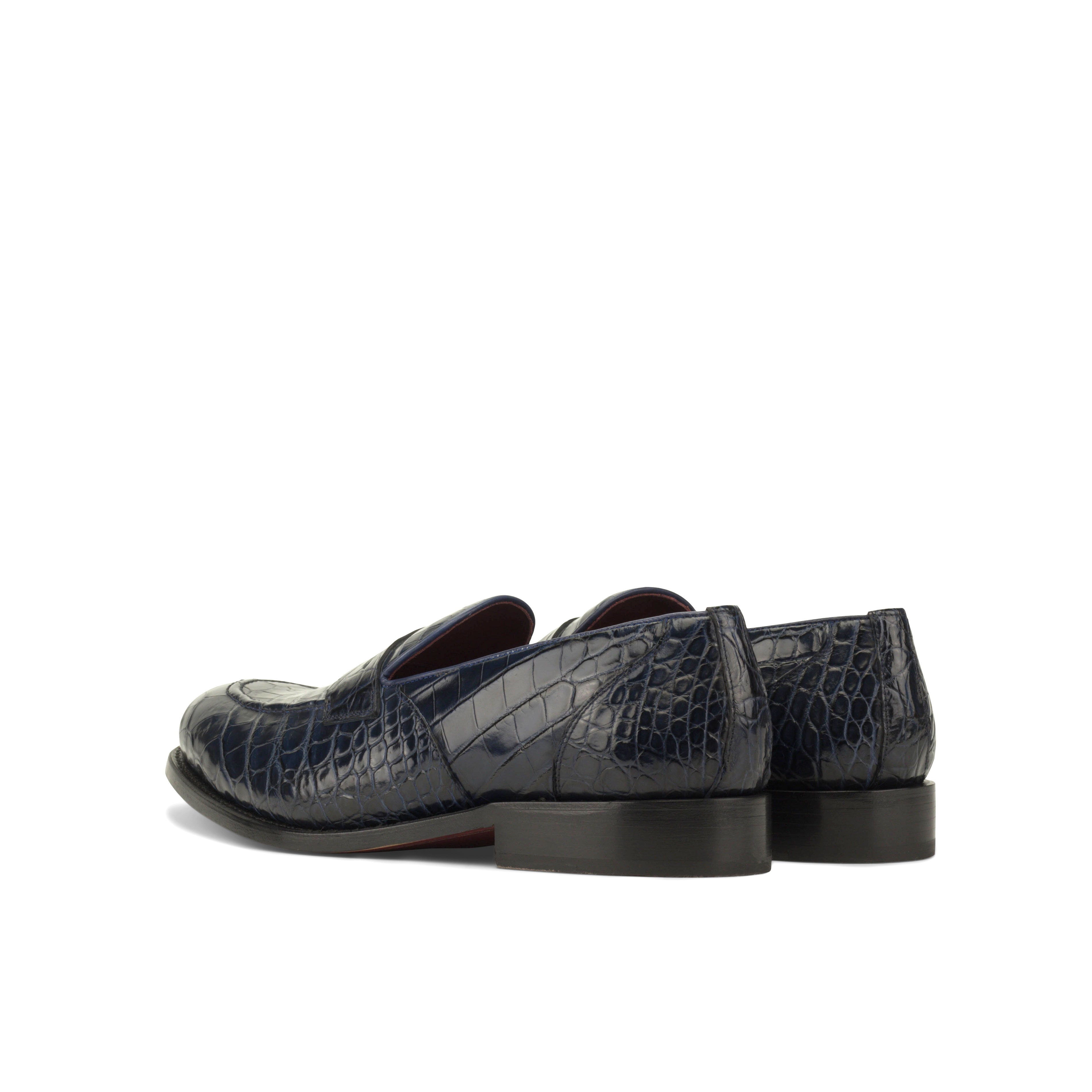 Navy Alligator Penny Loafer