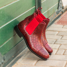 Load image into Gallery viewer, Red Alligator Chelsea Boots
