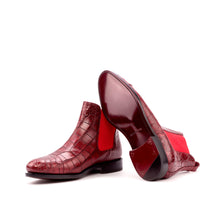 Load image into Gallery viewer, Red Alligator Chelsea Boots

