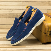 Load image into Gallery viewer, Blue Suede Casual Loafers
