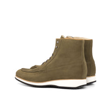 Load image into Gallery viewer, Khaki Suede Moc-Toe Boots
