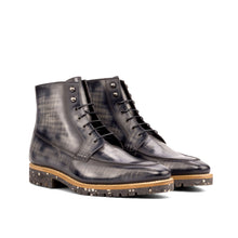 Load image into Gallery viewer, Grey Papiro Patina Leather Moc-Toe Boot
