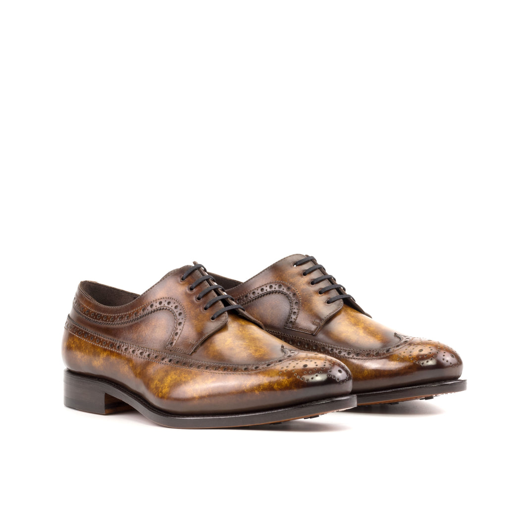 Marble Cognac Patina Leather Longwing Blucher