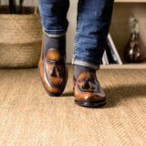 Fire Patina Tassel Loafers