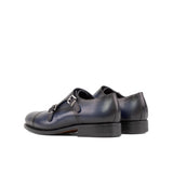 Navy Blue Double Monk Shoes