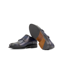 Load image into Gallery viewer, Navy Blue Double Monk Shoes
