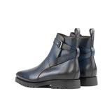 Navy Painted Calf Leather Jodhpur Boot