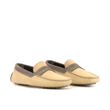 Load image into Gallery viewer, Camel &amp; Grey Suede Penny Driving Loafers
