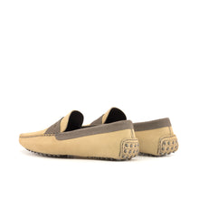 Load image into Gallery viewer, Camel &amp; Grey Suede Penny Driving Loafers
