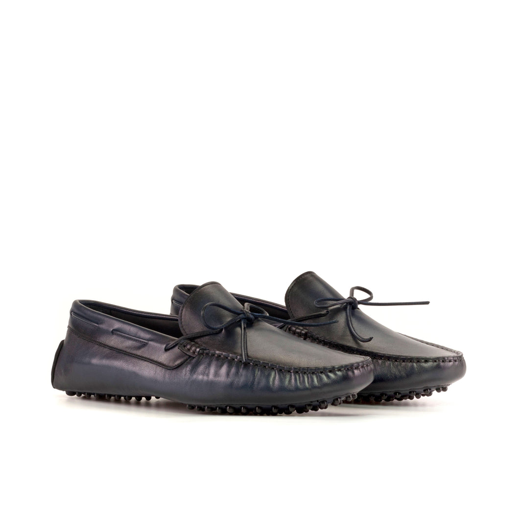 Burnished Blue Nappa Leather Driving Shoes