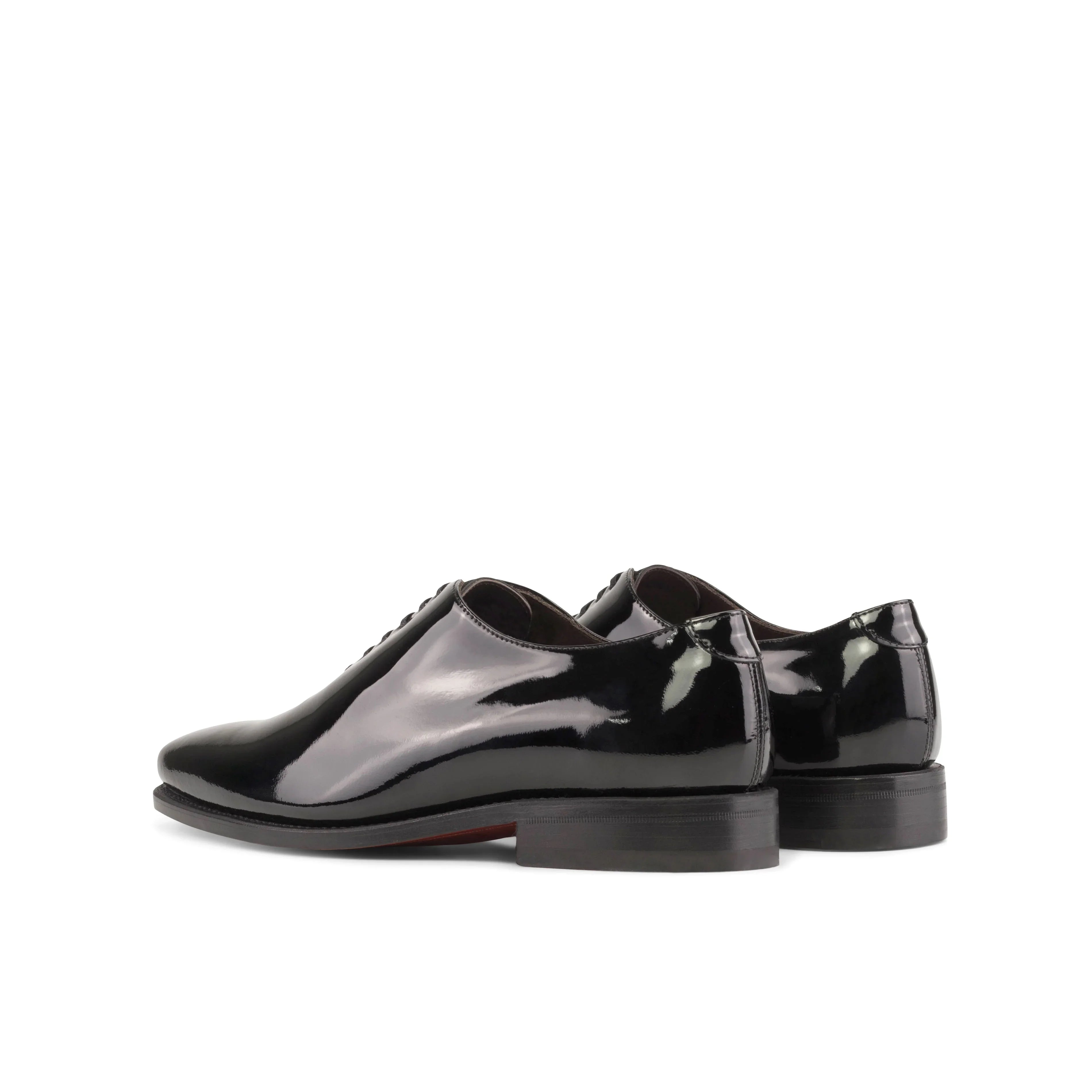 Black Patent Leather Wholecut Shoes