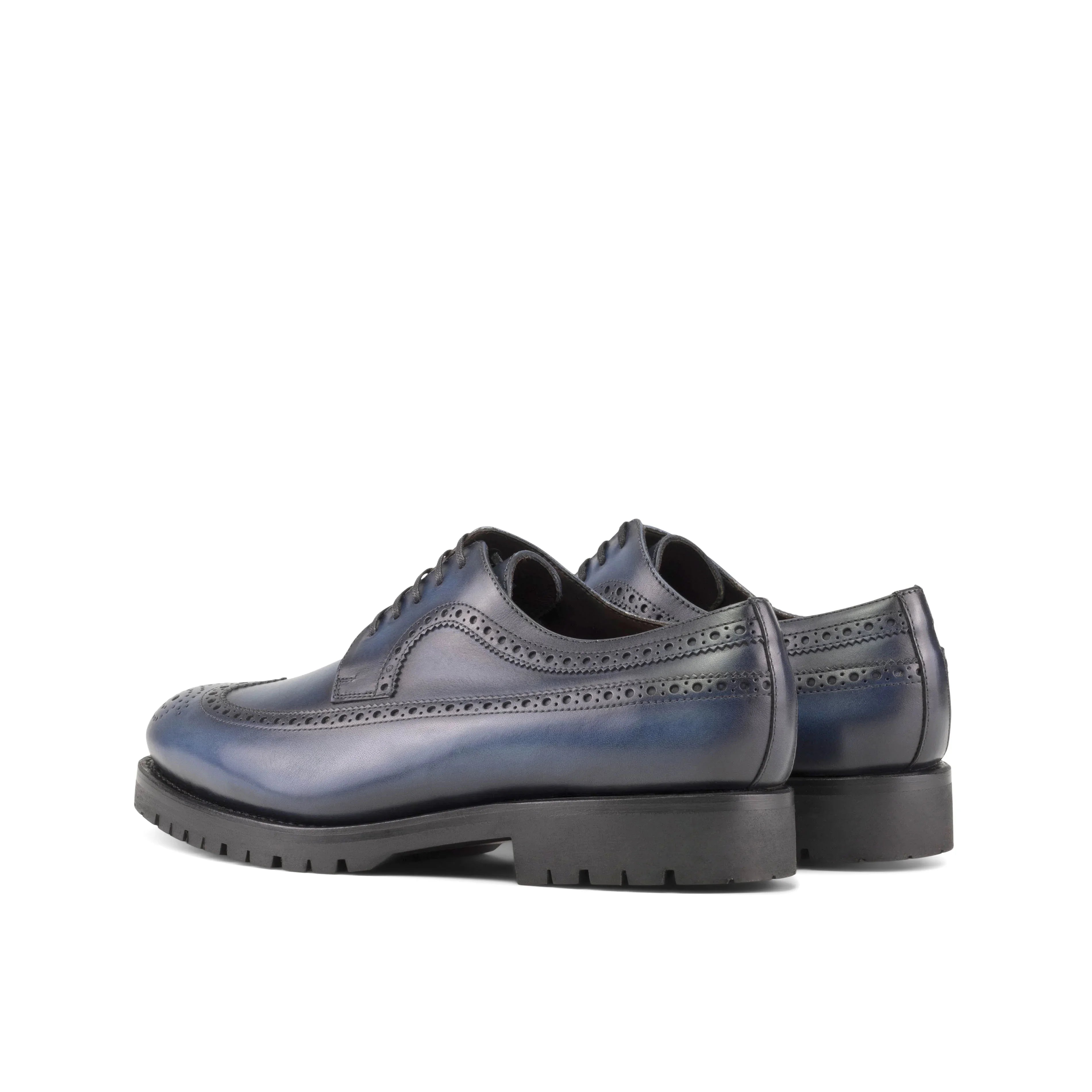 Navy Blue Longwing Blucher Chunky Shoes