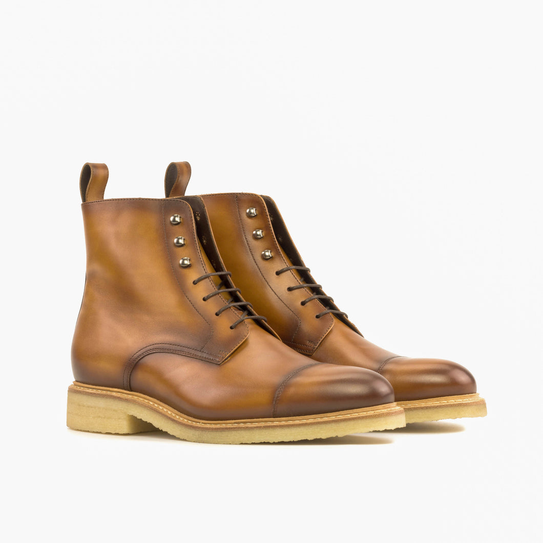 Cognac Painted Calf Leather Jumper Boot
