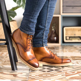 Cognac Painted Calf Leather Jumper Boot