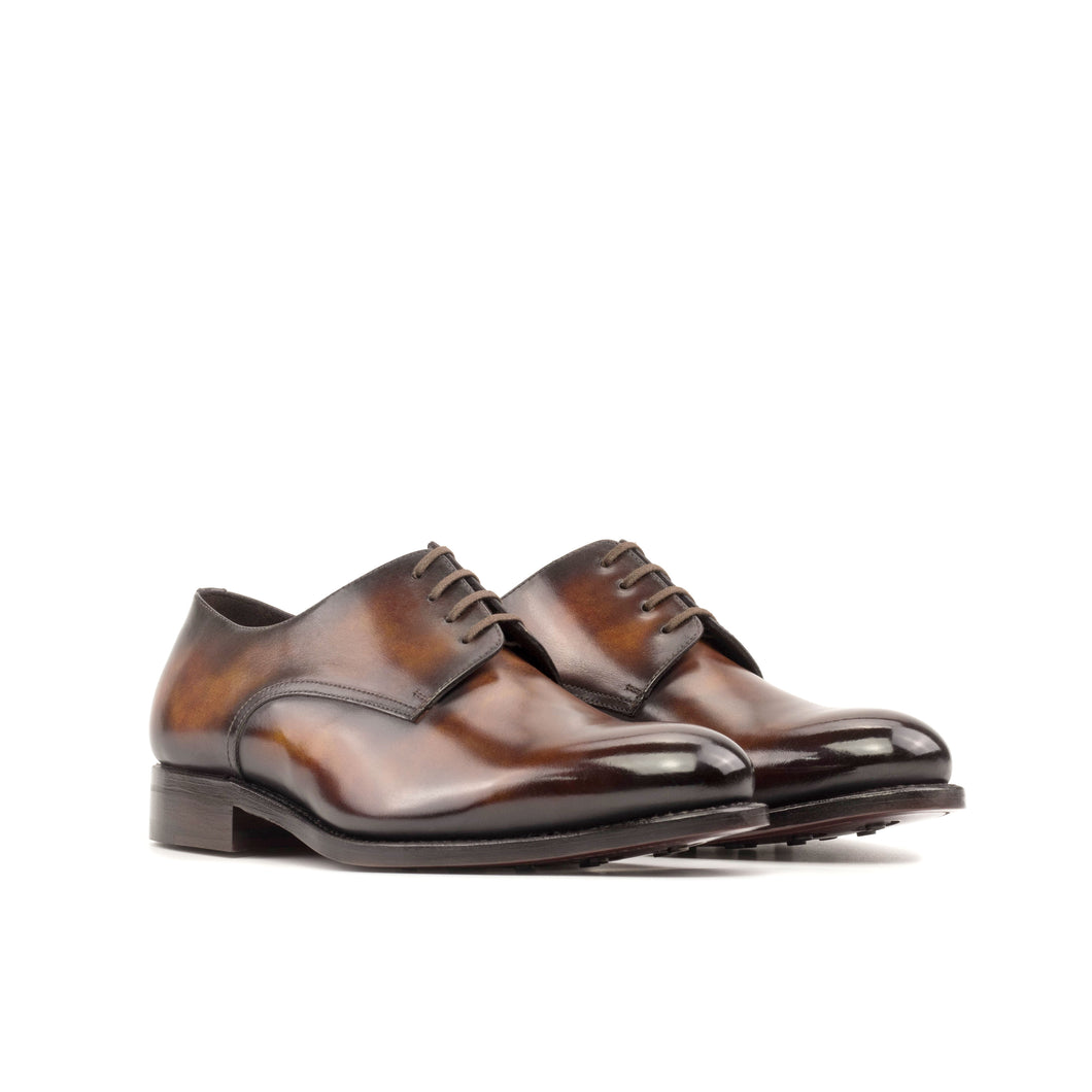 Fire Patina Leather Derby Shoes