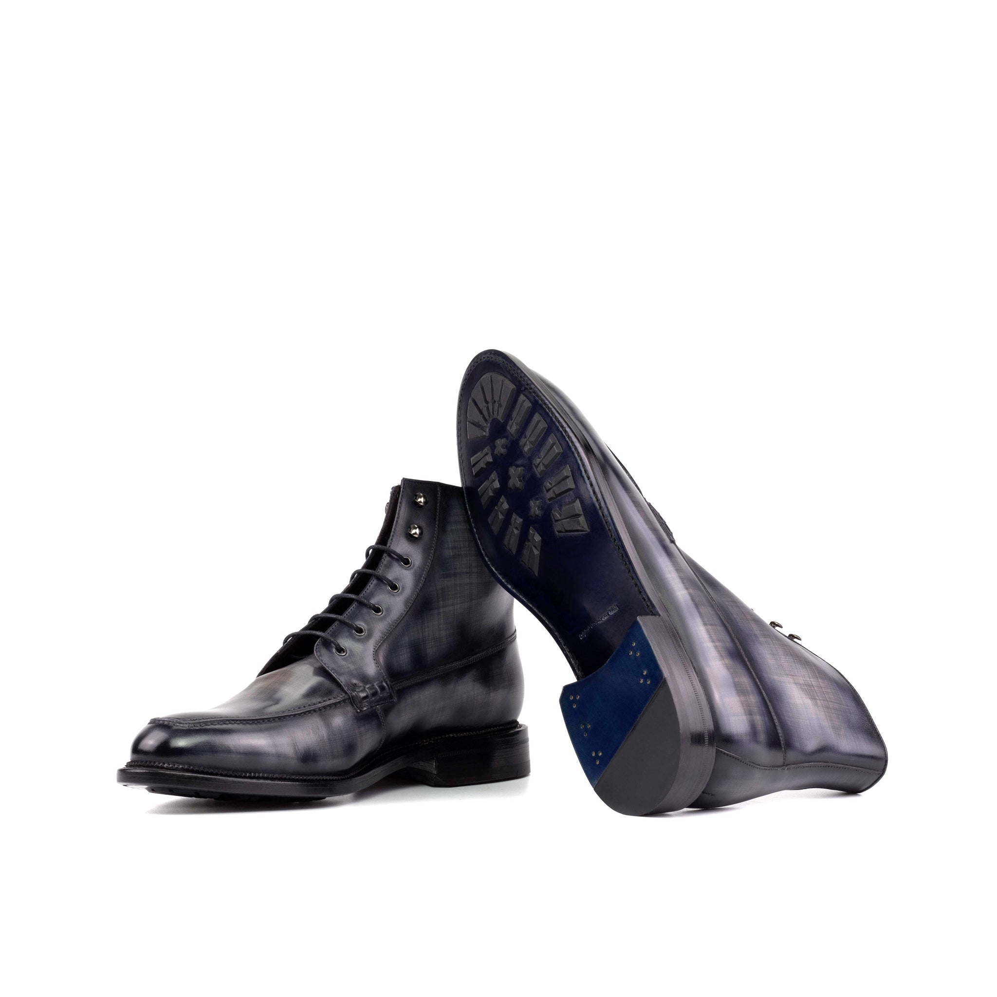 Custom Grey Moc Toe Boots | Hand Patina Leather – ADORSI