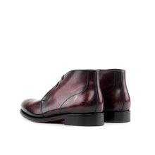 Load image into Gallery viewer, Burgundy Marble Patina Leather Chukka Boots
