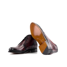 Load image into Gallery viewer, Burgundy Marble Patina Leather Chukka Boots
