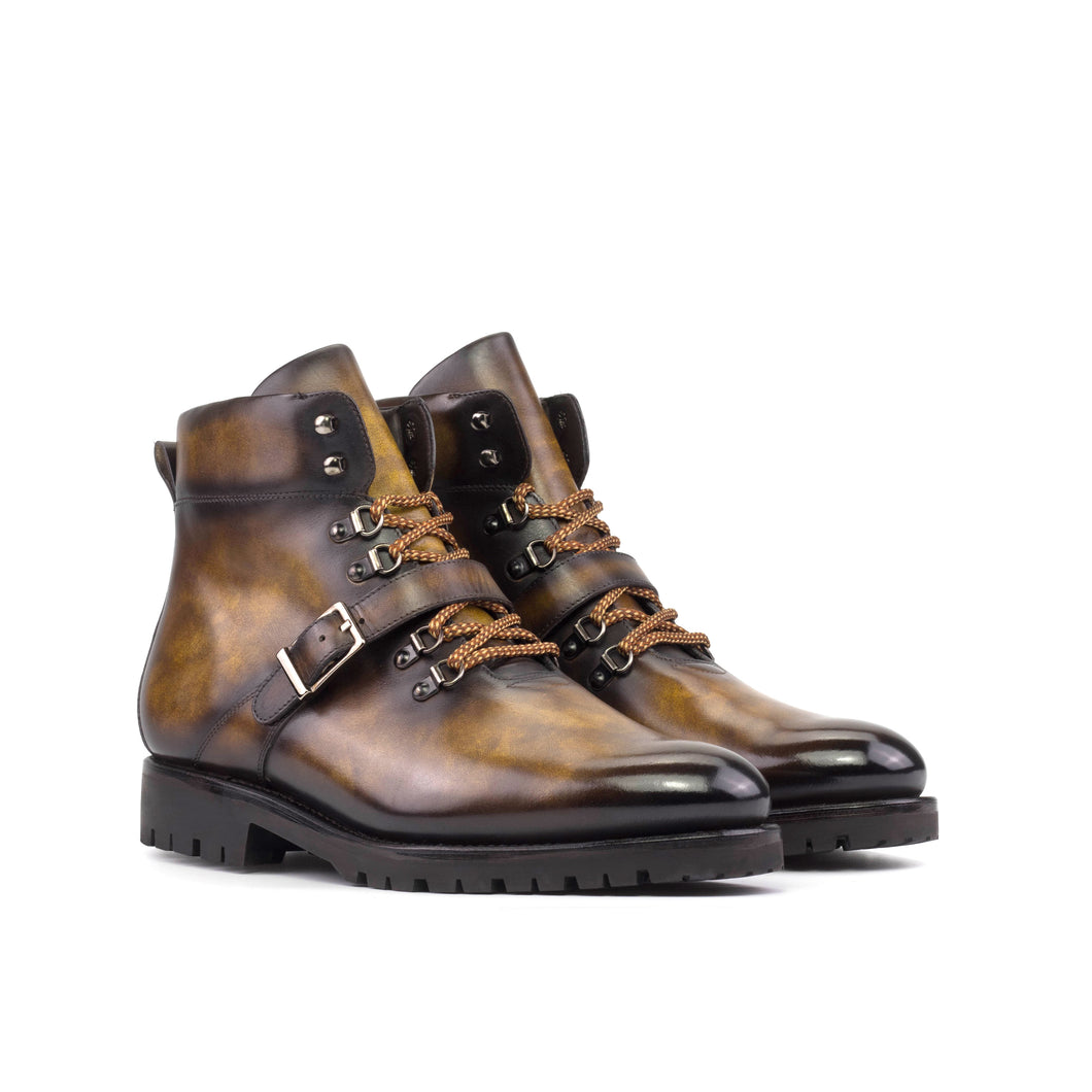 Tobacco Patina Leather Hiking Boots