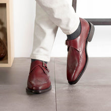 Load image into Gallery viewer, Burgundy Single Monk Strap Shoes
