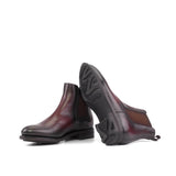 Burgundy Calf Leather Chelsea Boots