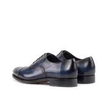 Load image into Gallery viewer, Denim Blue Patina Cap Toe Oxford Shoes

