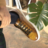 Cognac Patina Leather Trainers