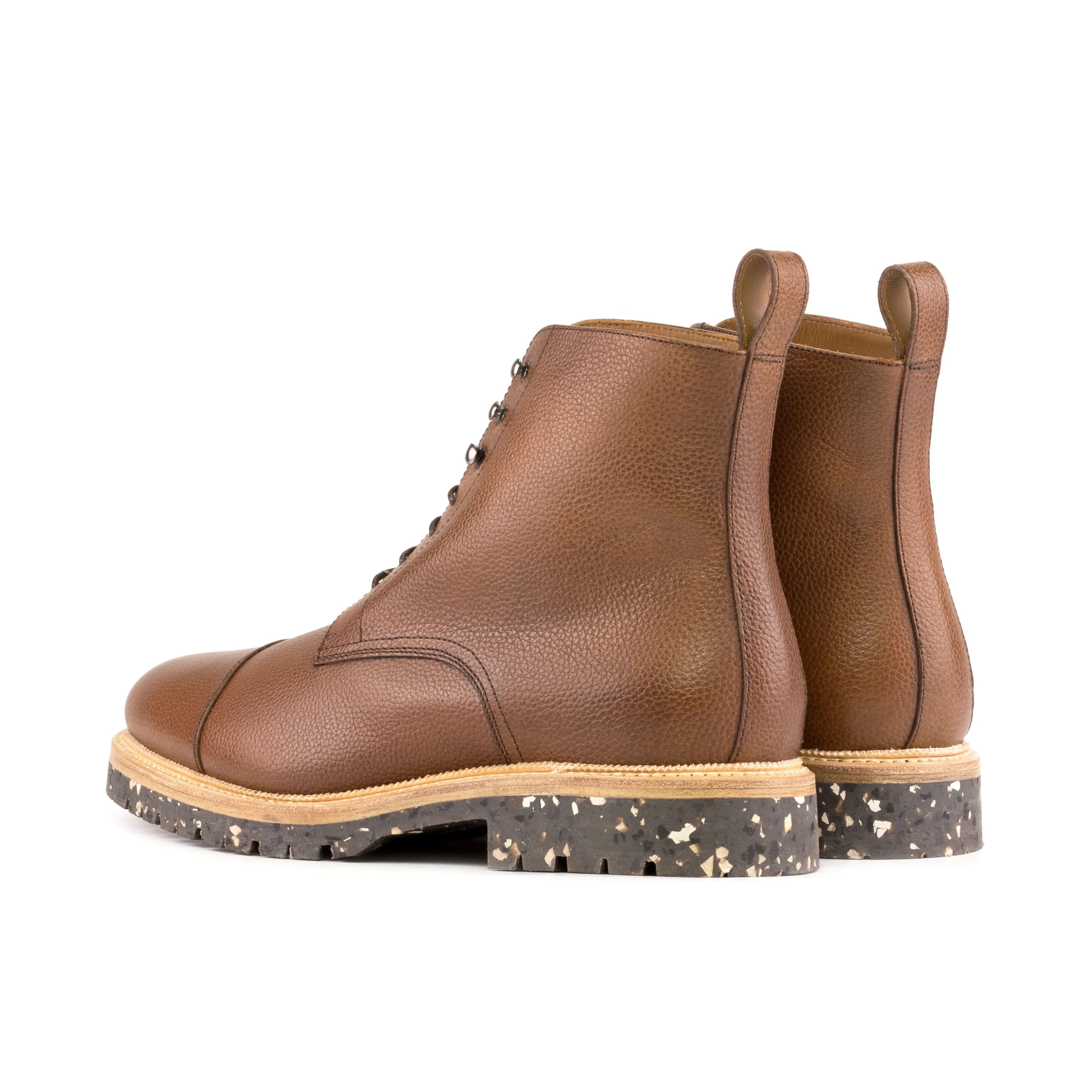 Medium Brown Full Grain Cap Toe Boots