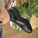 Navy Blue Wingtip Brogue Shoes