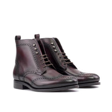 Load image into Gallery viewer, Burgundy Box Calf Leather Brogue Boot
