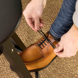 Cognac Painted Calf Leather Split Toe Derby